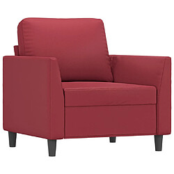 vidaXL Fauteuil Rouge bordeaux 60 cm Similicuir