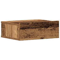 vidaXL Table de chevet flottante vieux bois bois d'ingénierie