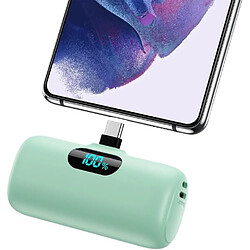 SANAG Batterie Externe Usb C 5000Mah, 15W 3.0A Charge Rapide Chargeur Portable Mini Power Bank Avec Écran Lcd Compatible Avec Samsung S23,S22/Note/Huawei/Moto/Lg/Pixel/Nexus,Usb C Phones -Vert Clair