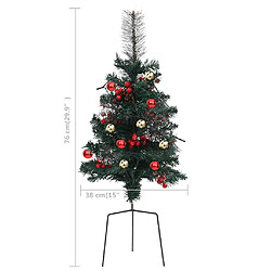 vidaXL Arbre de Noël artificiel pré-éclairé d'allée 2 pcs 76 cm PVC pas cher