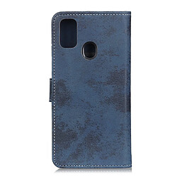 Etui en PU style vintage bleu pour votre Samsung Galaxy A21s