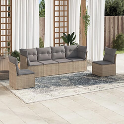 Maison Chic Salon de jardin avec coussins 6 pcs | Ensemble de Table et chaises | Mobilier d'Extérieur beige résine tressée -GKD46039