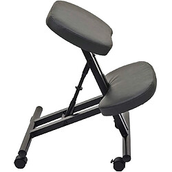 Avis Decoshop26 Tabouret chaise ergonomique siège assis genoux sur roulettes réglable synthétique gris foncé BUR04099