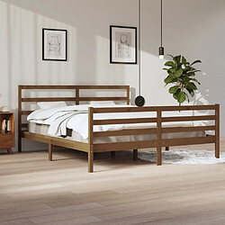 vidaXL Cadre de lit sans matelas marron miel bois pin massif 200x200cm 