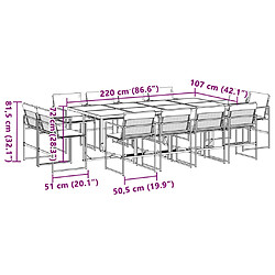 vidaXL Ensemble à manger de jardin avec coussins 13pcs blanc textilène pas cher