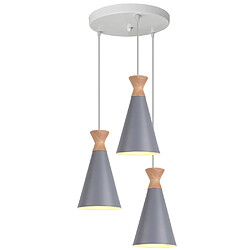 Stoex Lustre Industriel Suspension Moderne 3 Têtes Lampes Gris