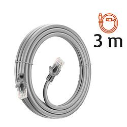 Câble Réseau Ethernet RJ45 Catégorie 6 Connexion Rapide Fiable 3m LinQ Gris pas cher