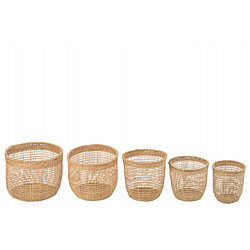 Dansmamaison Set De 5 Panier Oasis Zostere Naturel Clair