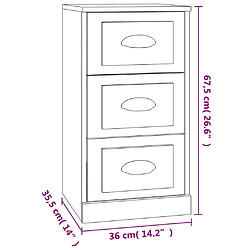 vidaXL Buffet sonoma gris 36x35,5x67,5 cm bois d'ingénierie pas cher