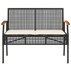 Acheter vidaXL Salon de jardin 4 pcs avec coussins Noir Résine tressée