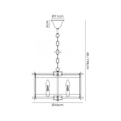 Avis Luminaire Center Suspension Nolan Laiton antique 4 ampoules 48cm