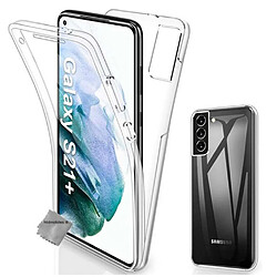 Htdmobiles Coque silicone gel fine 360 integrale (avant et arriere) pour Samsung Galaxy S21 Plus 5G + film ecran - TRANSPARENT