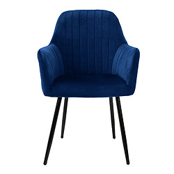 ML-Design Lot de 8 chaises de salle à manger rembourrée asisse en velours bleu en métal