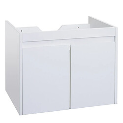 Acheter Mendler Meuble sous-lavabo HWC-L86, meuble sous-lavabo de salle de bains, MVG mélamine 2 portes 48x59x46cm ~ blanc