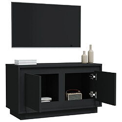 Maison Chic Meuble TV scandinave - Banc TV pour salon noir 80x35x45 cm bois d'ingénierie -MN82157 pas cher