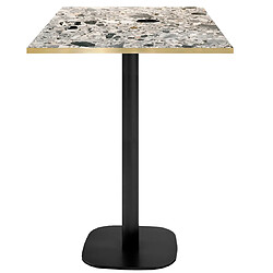 Restootab Mange-debout 60x60cm - modèle Round terrazzo cepp chants laiton