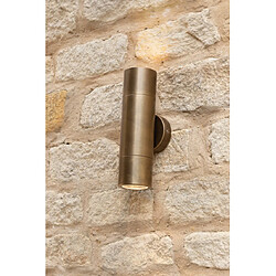 Luminaire Center Applique de jardin Ortega Laiton Vielli,verre 2 ampoules 21cm pas cher