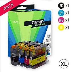 TONER SERVICES Compatible Brother LC227XLVALBP Pack 4 Cartouches Noir et couleurs