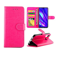 Wewoo Housse Coque Pour OPPO Realme5 Pro Crazy Horse Texture de protection en cuir à rabat horizontal avec support et fentes cartes et portefeuille et cadre photo Magenta