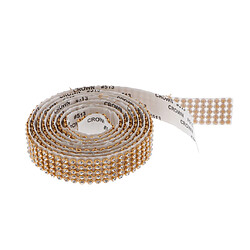 Acheter 1 Rouleau 5 Rangées Strass Ruban Diamant Maille Wrap Rouleau Bricolage Artisanat Doré Blanc