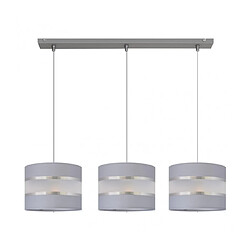 Helam Suspension Helen Tissu,Fer GrisArgenté 3 ampoules 95cm