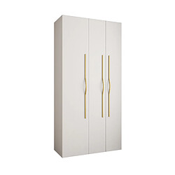 Abiks Meble Armoire à portes battantes Como 2 245,5/120/40 3 portes (blanc/doré)