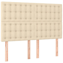 Maison Chic Lot de 4 Têtes de lit design pour chambre - Décoration de lit Crème 72x5x78/88 cm Tissu -MN87665