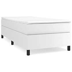 vidaXL Sommier à lattes de lit avec matelas Blanc 80x200 cm Similicuir