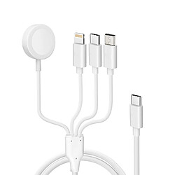 Avizar Câble USB-C vers Lightning, micro-USB, USB-C et Chargeur Magnétique 2A Blanc