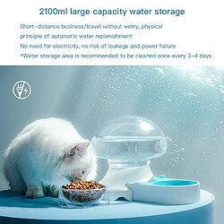 Avis Universal Méduse eau de chat automatique double bol fontaine distributeur pour animaux domestiques grand bol de boisson pour chiens sans électricité | Fournitures d'alimentation en eau pour chats (bleu)