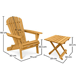 Acheter ICONIK INTERIOR Pack Chaise d'extérieur et Table d'extérieur et de jardin - Bois - Alana Bois naturel