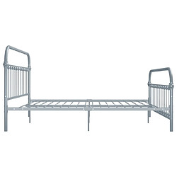 Avis vidaXL Cadre de lit sans matelas gris métal 180x200 cm