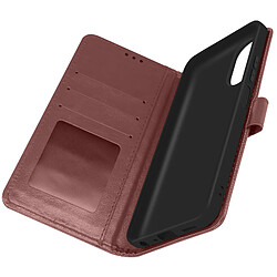 Avizar Étui pour Oppo A38 Design Vintage Clapet Portefeuille Support Vidéo Marron Foncé