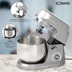 Acheter Robot Pâtissier Boulangerie Cuisine Ménager Multifonction Bol 5L, 1000, Gris, Bomann, KM 6009 CB