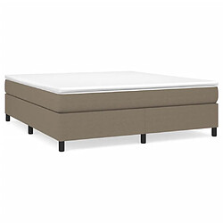 vidaXL Sommier à lattes de lit avec matelas Taupe 160x200 cm Tissu