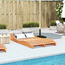 Avis Maison Chic Chaise longue de jardin| Bain de soleil Relax | Transat cire marron 205x110x31,5 cm bois massif de pin -GKD94533