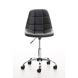 Avis Decoshop26 Chaise de bureau tabouret sur roulettes hauteur réglable en PVC noir et métal chromé 10_0002485