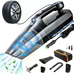 YUANFU ST-9300 Aspirateur de Voiture 4 en 1 Gonfleur de Pneu Aspirateur Filaire Portable Noir