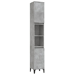 Maison Chic Armoire de salle de bain,Meuble de rangement,Meuble haut gris béton 30x30x190 cm -GKD335457