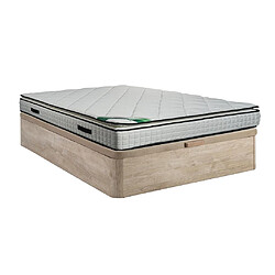 Vente-Unique Ensemble 160 x 200 cm sommier coffre naturel clair + matelas mousse et coutil bambou ép.23cm - ADANA de NATUREA