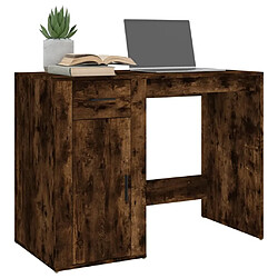 Acheter Maison Chic Bureau,Table de travail,bureau de travail pour chambre Chêne fumé 100x49x75 cm Bois d'ingénierie -GKD73973