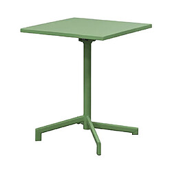 Acheter Mes Ensemble table de jardin carrée + 2 chaises en métal vert - BACA