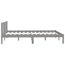 Maison Chic Lit adulte - Lit simple Cadre de lit,Structure du lit Contemporain Gris Bois de pin massif 150x200 cm Très grand -MN64428 pas cher