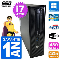 PC HP ProDesk 400 G1 SFF Intel Core i7-4790 RAM 4Go SSD 480Go Windows 10 Wifi - Occasion