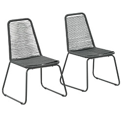 vidaXL Chaises d'extérieur lot de 2 Résine tressée Noir 