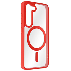 Avizar Coque MagSafe pour Samsung Galaxy S23 Plus Dos Rigide Contour Silicone Mat Rouge