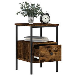 Acheter Maison Chic Table de chevet,Table de Nuit,Meuble de Rangement chêne fumé 34x36x50 cm bois d'ingénierie