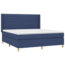 Acheter Maison Chic Lit adulte- Lit + matelas + LED,Sommier à lattes de lit matelas et LED Bleu 180x200 cm Tissu -GKD10113