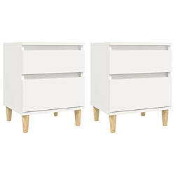 Maison Chic Lot de 2 Tables de chevet - Tables de Nuit Blanc 40x35x50 cm