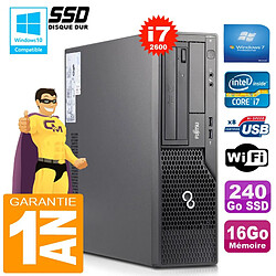 PC Fujitsu Esprimo E500 E85+ SFF Core I7-2600 RAM 16Go Disque 240 Go SSD Wifi W7 - Occasion